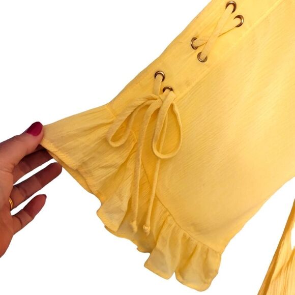Naif Yellow Bohemian Flowy Summer Dress, Size S - Picture 2 of 7